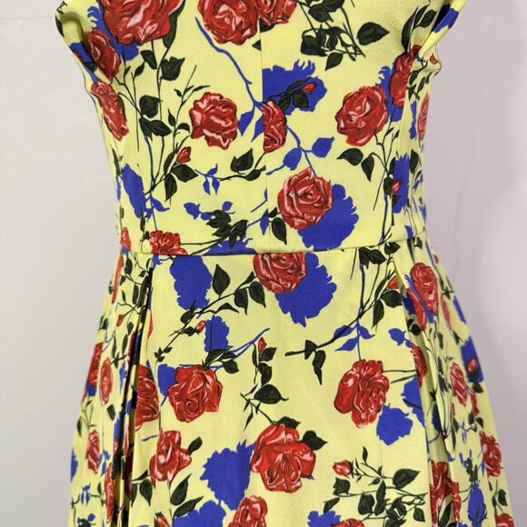 Emilia Wickstead ‘Riona’ Silk Dress Scattered Roses Print NWT Sz US 4 Skater - Picture 4 of 12